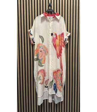 Musthave Dress Parrot off white/multi