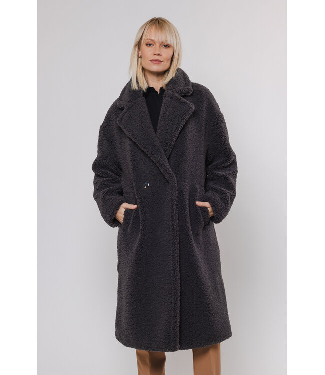 Rino & Pelle Teddy double breasted coat Elicia graphite