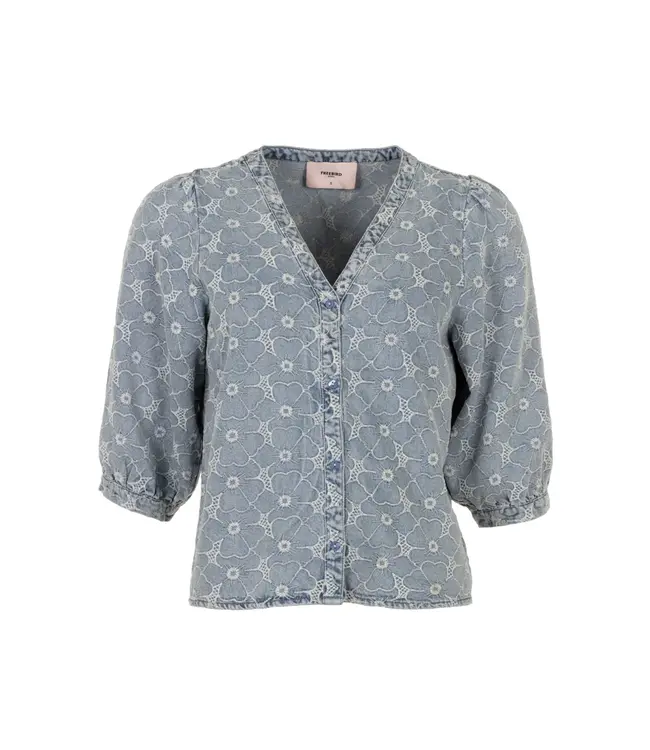 Freebird Blouse Basha Ss mid blue