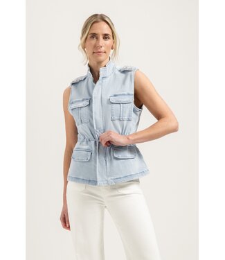 florez Gilet Johnny CR0077 bleached denim