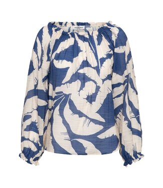 &Co Top Acha banana leaf cobalt multi