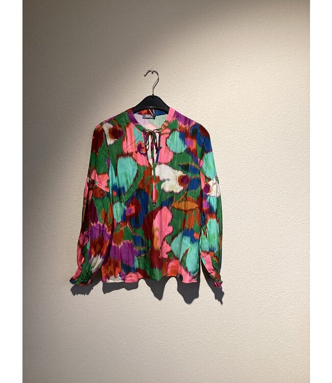 Geisha Top print 53653-20 green/pink