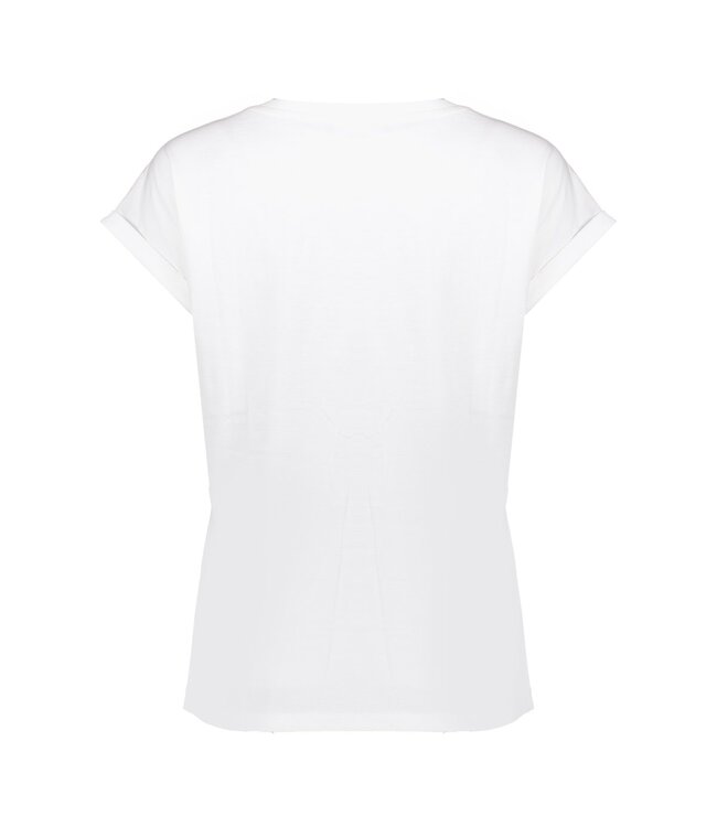 Geisha T-shirt 52607-41 off-white/blue