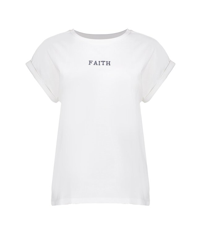 Geisha T-shirt 52607-41 off-white/blue