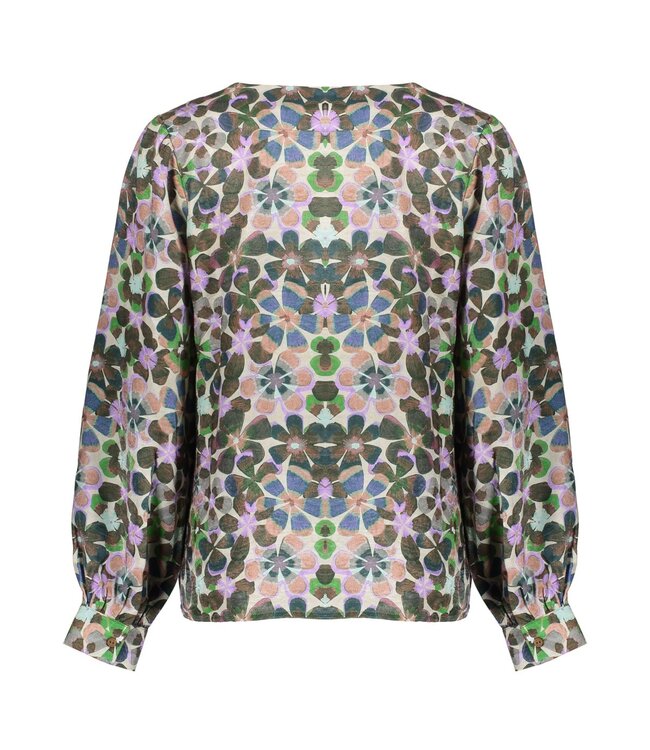 Geisha Blouse 53636-20 flowers lila/green