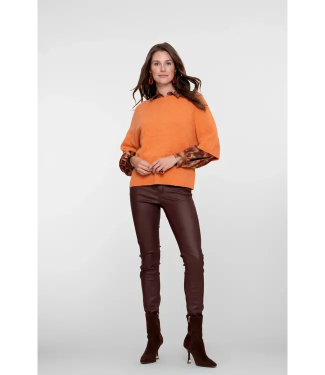 Geisha Jeans coated 51551-10 burgundy