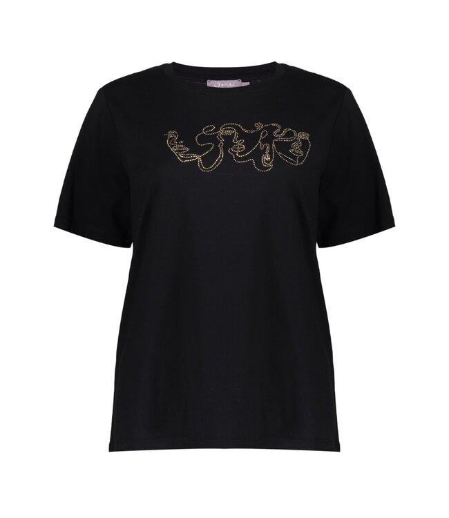 Geisha T-shirt 52608-41 black/gold