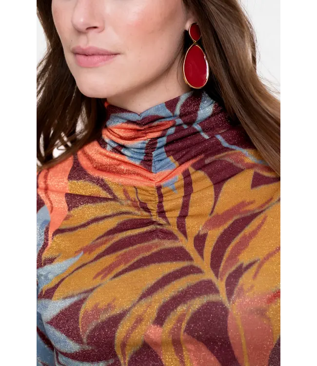 Geisha Top 53670-20 bordeaux/orange/blue