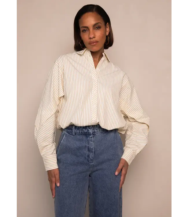 Freebird Blouse Blair off-white/camel
