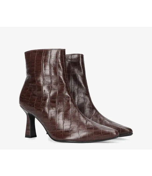 Tango Jude 1-ak dark brown print leather boot - diabola heel
