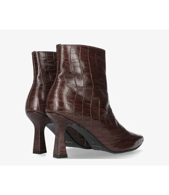 Tango Jude 1-ak dark brown print leather boot - diabola heel
