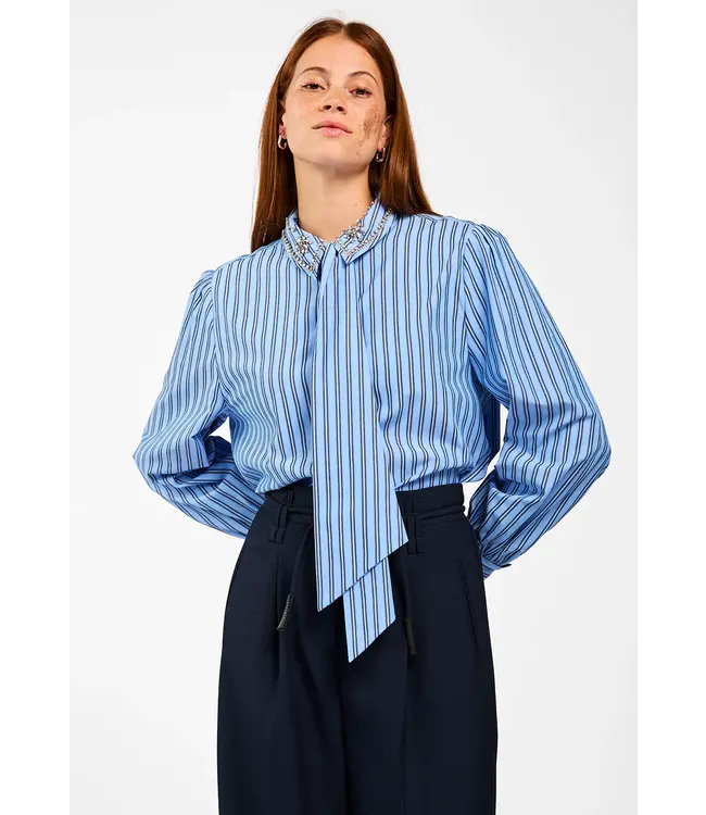 Aaiko Blouse Fenne strass vis 525 office blue