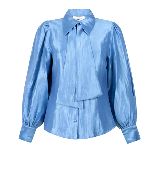 Aaiko Blouse Veronne tie shimm ray 517 2 office blue