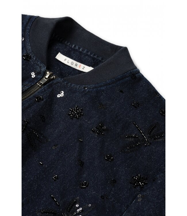 florez Bomber jacket Lola CR0387 black sparkle