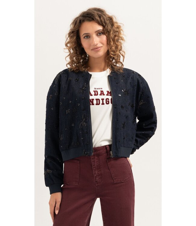 florez Bomber jacket Lola CR0387 black sparkle