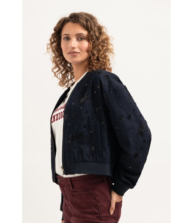 florez Bomber jacket Lola CR0387 black sparkle