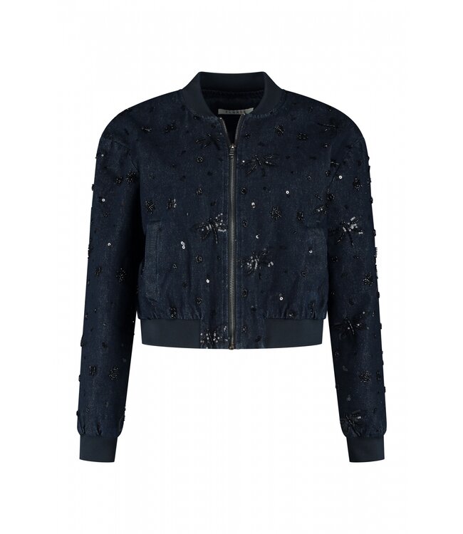 florez Bomber jacket Lola CR0387 black sparkle