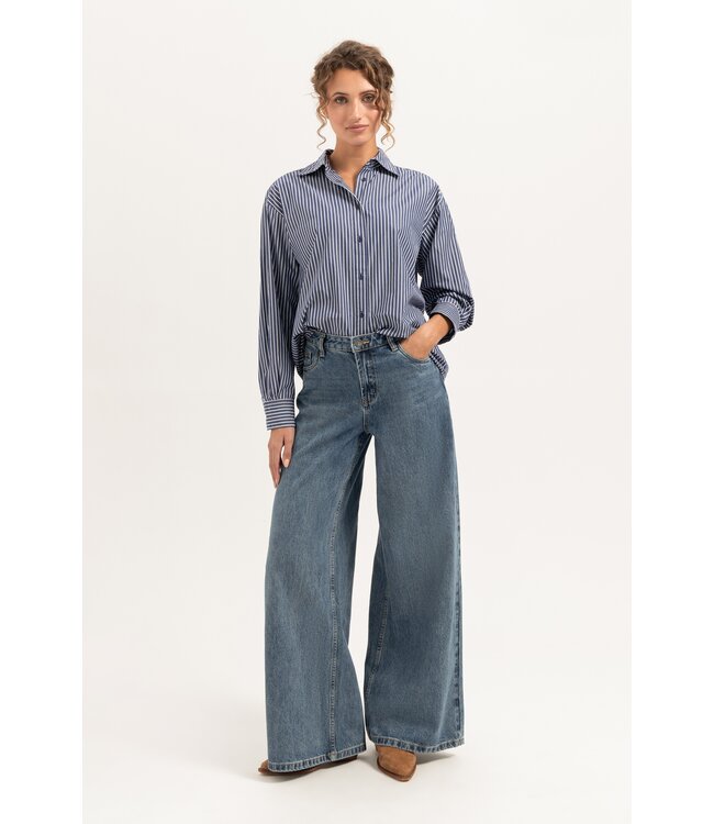 florez Blouse Debby CR0314 blue striped