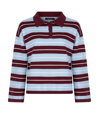 Ydence Knitted top Balou FC2503 light blue/burgundy