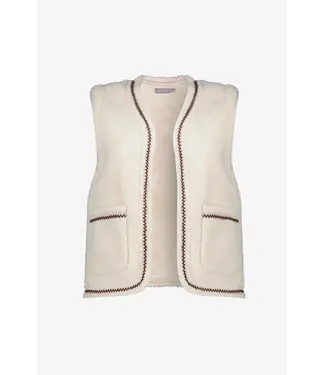 Geisha Gilet 55541-19 off-white/tape dark brown zigzag