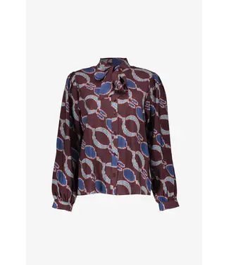 Geisha Blouse 53618-20 bordeaux/blue