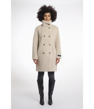 Rino & Pelle Mid long teddy coat Ena birch