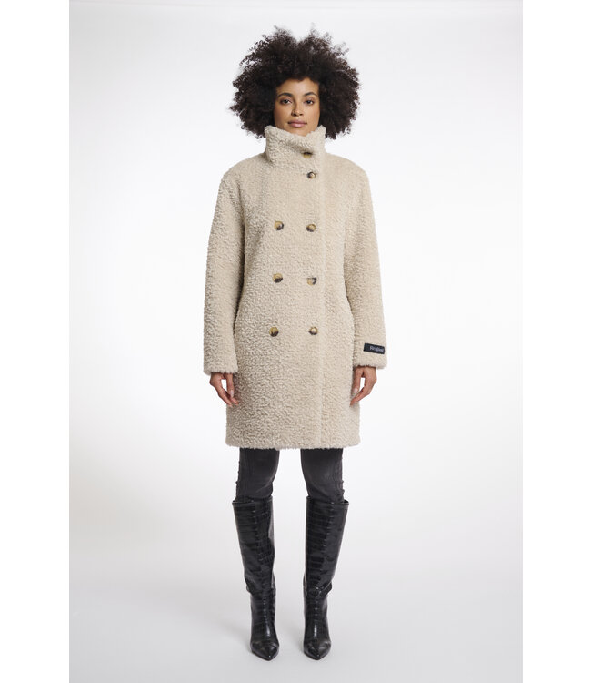 Rino & Pelle Mid long teddy coat Ena birch