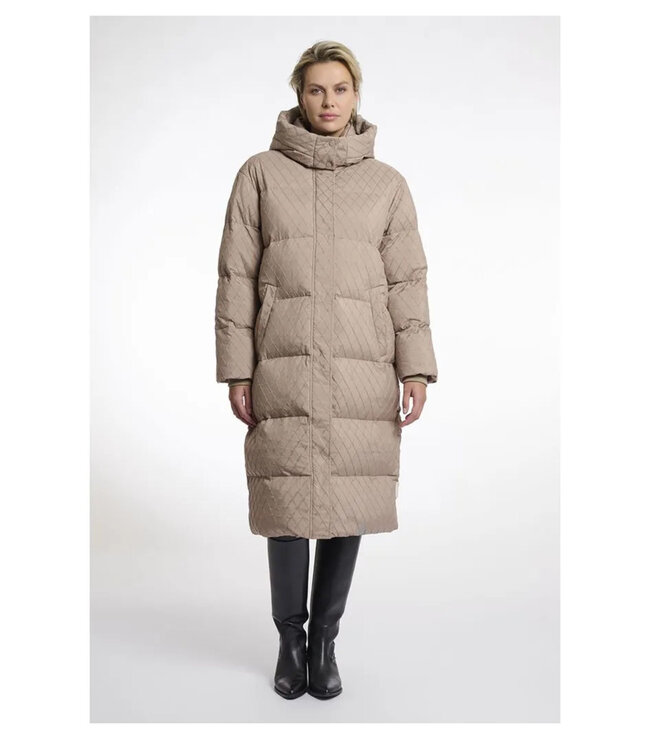 Rino & Pelle Long structure padded coat Zesette toffee