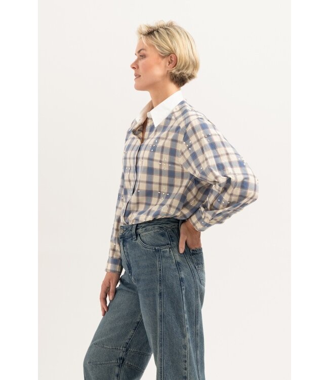 florez Blouse Amelie CR0303 checked blue