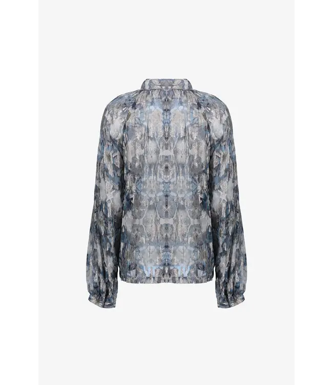 Geisha Blouse blue/silver 53850-81