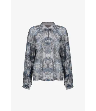 Geisha Blouse blue/silver 53850-81