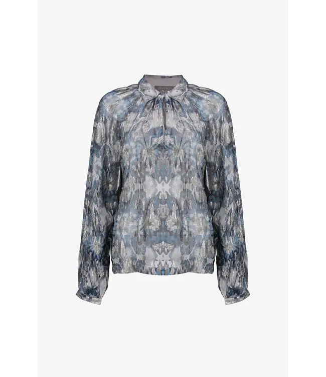 Geisha Blouse blue/silver 53850-81