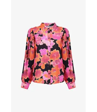 Geisha Blouse print 53632-60 pink/black