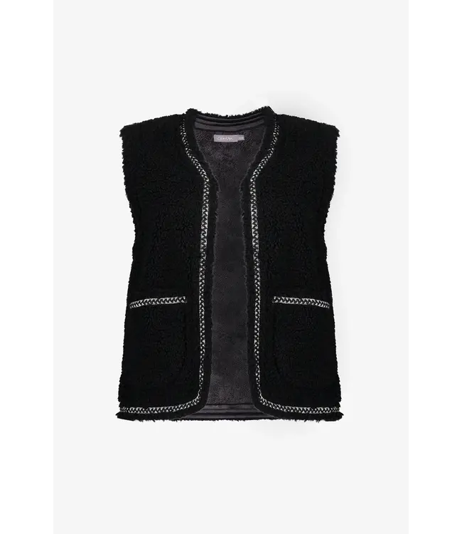 Geisha Gilet 55541-19 black/tape black zigzag