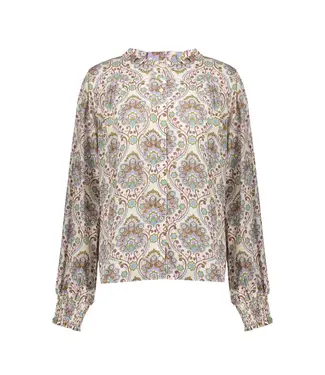 Geisha Blouse 53637-20 blue/wool white
