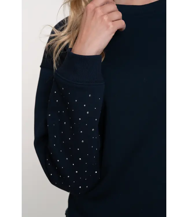 Geisha Sweater sparkle sleeves 52825-41 navy
