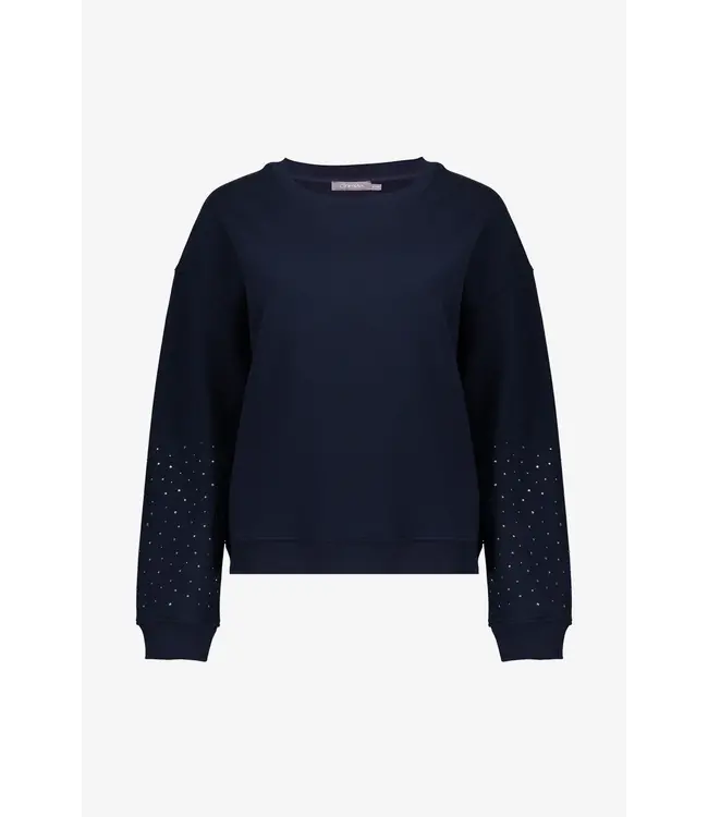 Geisha Sweater sparkle sleeves 52825-41 navy