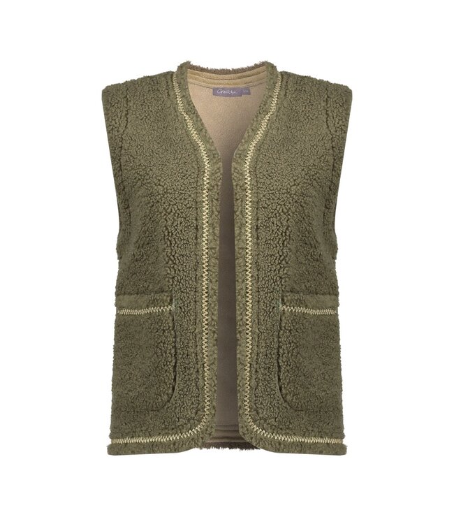Geisha Gilet teddy 55845-19 dark green