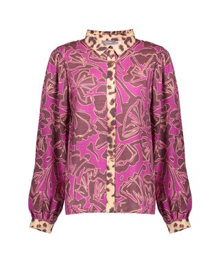 Geisha Blouse 53937-20 mocca/fuchsia