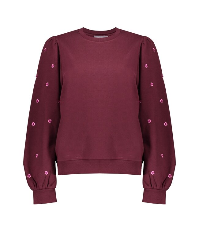Geisha Sweater with pearls 52870-21 port/pink