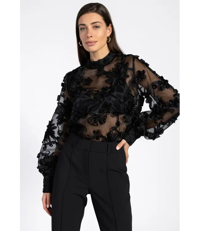 Aaiko Top Lucia flower pes 502 black