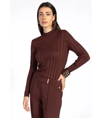 Aaiko Sweater Vida ajour vis 302 spicy chocolate