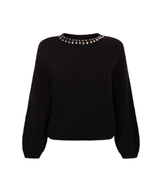 Freebird Sweater Daniela strass wp 389 black