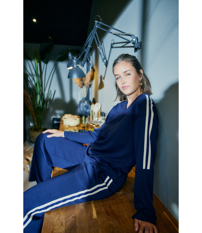 Freequent pants FQLUCINDA 207444 navy blazer w. off/white