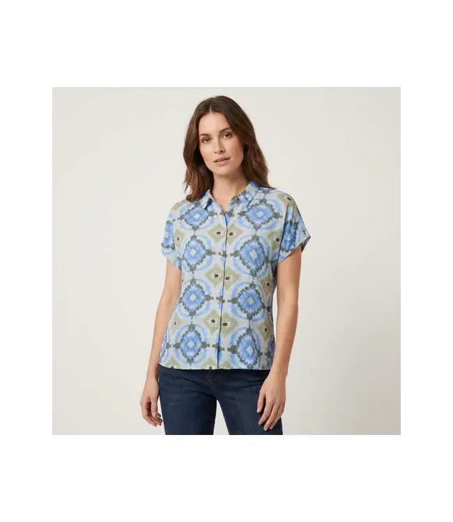 Geisha blouse 63277-20 blue/olive