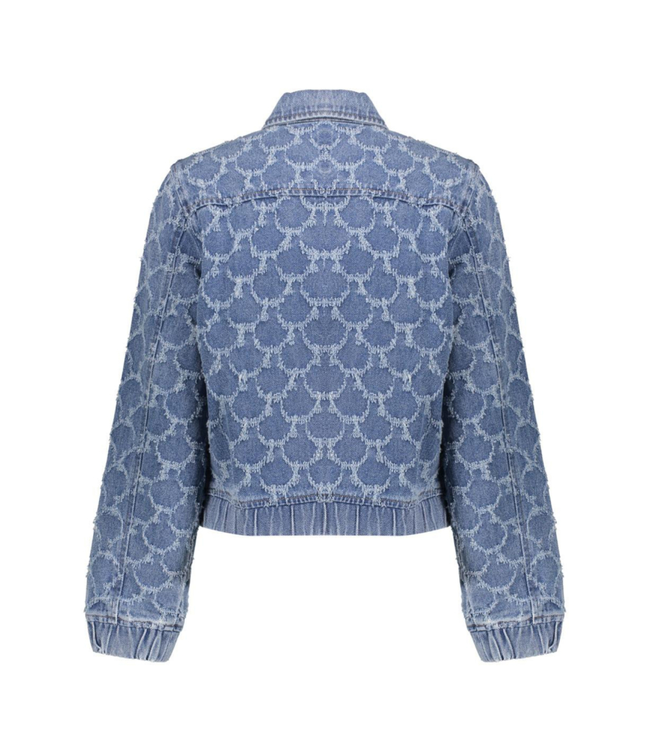 Geisha Jeansjacket circles 65006-10 mid blue denim