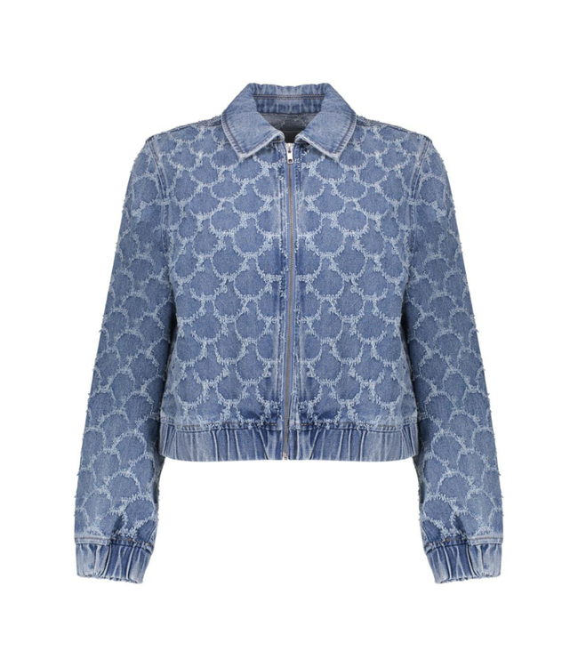 Geisha Jeansjacket circles 65006-10 mid blue denim