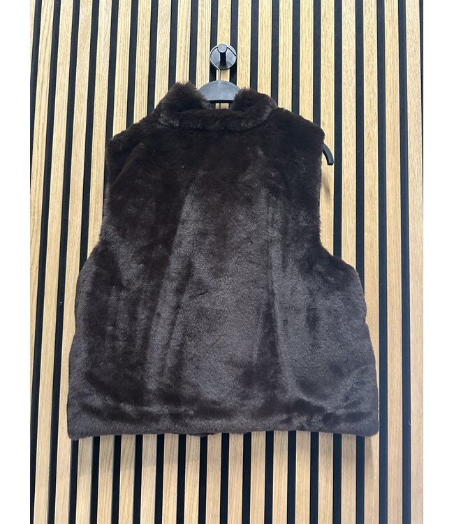 Musthave gilet Fluffy too darkbrown