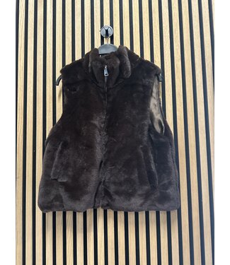 Musthave gilet Fluffy too darkbrown