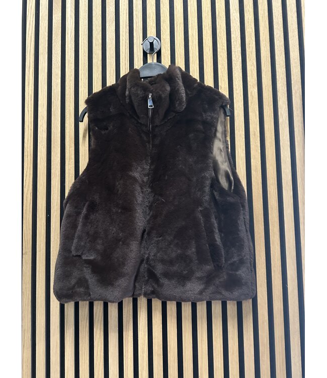 Musthave gilet Fluffy too darkbrown